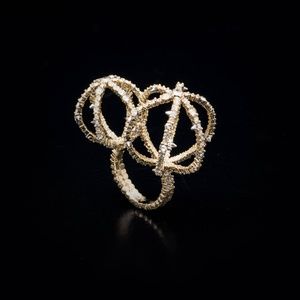 Crystal Encrusted Lace Sphere Ring